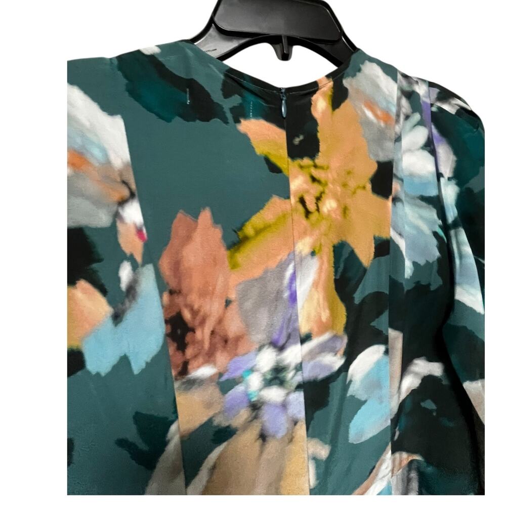 Tyler Böe Frankie 100% Silk Midi Dress | Sz 0, Green Watercolor Floral NEW! $344 - Picture 9 of 10